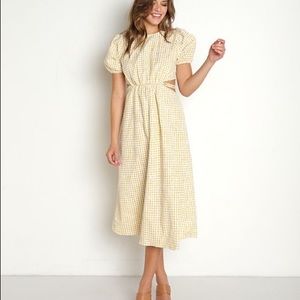 NWT En Saison Yellow Checkered Dress